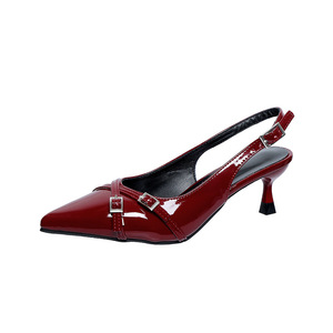 New Fashion Sexy <b>Closed</b> <b>Toe</b> Plus Size MidHeel <b>Sandals</b> for Women With Chain Design - Product Image 6