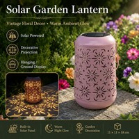 Vintage bloemendesign warme projectie holle lantaarn buiten decoratieve sfeerlamp voor de tuin