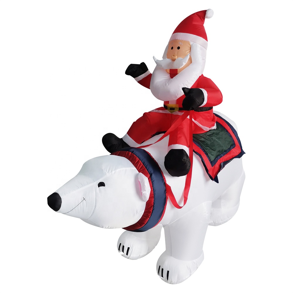Santa montando en oso polar
