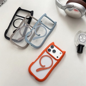 เคสโทรศัพท์แม่เหล็กติดหูแมวการ์ตูนน่ารักสำหรับ iPhone 17 16 15 14 13 11 12 Pro Max ลายหางแมวแบบใส ป้องกันการกระแทก - Product Image 3