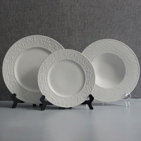 Assiettes à pâtes à larges bords pour restaurants, bols à pâtes en céramique, assiettes creuses italiennes, vente en gros