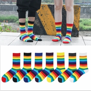 Bonypony <span class=keywords><strong>chaussettes</strong></span> colorées à rayures arc-en-ciel pour femmes, meilleurs originaux Design classique nouveauté <span class=keywords><strong>chaussettes</strong></span> assorties - Product Image 1