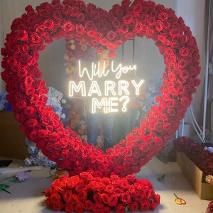 Decorazione per Proposta di <span class=keywords><strong>Matrimonio</strong></span>, Arco a Forma di Cuore, Arco di Rose a Cuore, Fiori per Proposta 'Sposami', Fiori a Cuore per <span class=keywords><strong>Matrimonio</strong></span> - Product Image 2