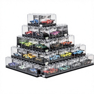 Coches <span class=keywords><strong>de</strong></span> Juguete <span class=keywords><strong>de</strong></span> Aleación Metálica Fundida a Presión a Escala 1:64, Coches Deportivos, Coches Clásicos, Modelo a Escala, <span class=keywords><strong>Hot</strong></span> <span class=keywords><strong>Wheels</strong></span>, Estuche Transparente para Exhibición <span class=keywords><strong>de</strong></span> Bloques <span class=keywords><strong>de</strong></span> Construcción - Product Image 1