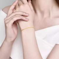 Fabricant de bijoux fins en or AU750 en gros, chaîne torsadée de 1 mm de haute qualité, bracelet en or 18 carats pour femme, cadeau