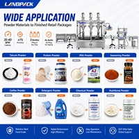Machine de remplissage et d'embouteillage à trois têtes pour poudre fine sèche (cosmétiques pour bébés, café, produits chimiques, herbes, protéines, talc) en flacons