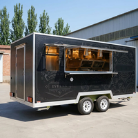 Camion de restauration mobile entièrement équipé, cuisine complète pour glaces et frites, style rétro, acier inoxydable de haute qualité