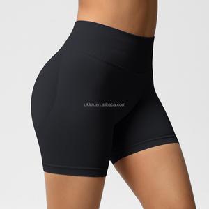 Shorts Deportivos de Mujer al por Mayor, Transpirables, de Secado Rápido, Color Sólido, Cintura Alta, Elásticos, para Gimnasio, Yoga y Deportes - Product Image 5