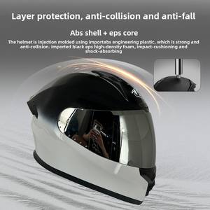 Casco Unisex MOON con Doppia Lente in ABS Traspirante per Tutte le Stagioni, Nuovo di Fabbrica, Equipaggiamento di Sicurezza per Moto Elettrica, Protezione Completa Dual Sport - Product Image 3