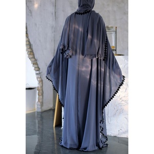 1653# Fashion Open Abaya for Women Pearls Lace Design Eid Ramadan Kimono Islamic Clothing Muslim Women <b>Kaftan</b> Wholesale - Product Image 3