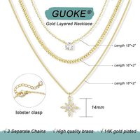 14K Vergoldete Mehrschichtige Bambus-Choker-Halskette mit Zirkon-Besetztem Geometrischem Sternanhänger Trendige Damen-Leichtluxus-Halskette Vielseitig Einsetzbar