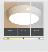 Plafonnier LED Tri-Proof Moderne IP65 18W, Luminaire Oyster, Lampe Extérieure Sportive en PC et ABS, Montage en Surface, Télécommandée