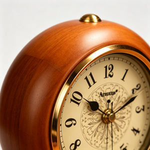 Reloj de Escritorio Redondo de Madera <span class=keywords><strong>Armen</strong></span> de Alta Calidad, Reloj de Mesa de Cuarzo Silencioso Vintage, Reloj de Mesa de Lujo, Adorno para Interiores del Hogar - Product Image 5