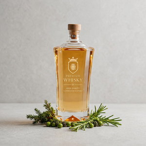 Bouteille de luxe 500 ml en verre super flint avec base lourde et bouchon en liège, vide, pour spiritueux, liqueur, whisky, vodka, brandy, <span class=keywords><strong>gin</strong></span>, vente en gros personnalisée, directement de l'usine - Product Image 3