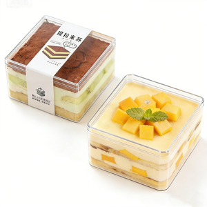 Scatola per Tiramisù Monouso in Plastica Alimentare con Coperchio Trasparente per Pasticceria Occidentale, Mousse, Torte e Dessert - Product Image 3