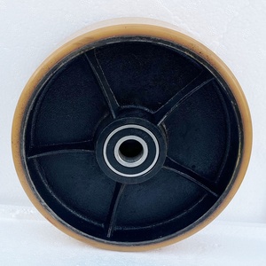 Roues à roulement à billes <span class=keywords><strong>en</strong></span> PU et nylon résistantes à l'usure de 180 mm et 200 mm pour chariots élévateurs, capacité 1000 kg, roulettes pour transpalettes manuels - Product Image 5