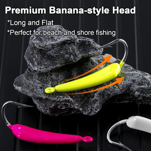Leurres de gabarit 5 couleurs 1/2 Oz Pompano Jig Goofy Jig blanc et rose avec chartreuse et teaser vert En stock - Product Image 4