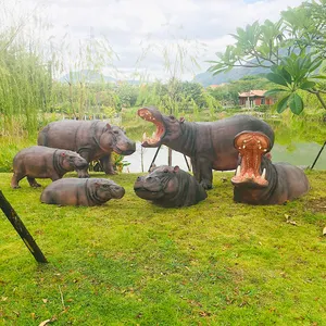 Statue d'animal personnalisée, Sculpture d'hippopotame pour parc, jardin, décoration