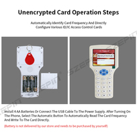 ID IC 125KHz 13.56MHz décodage crypté 10 fréquence RFID duplicateur copieur graveur lecteur de carte porte-clés programmeur