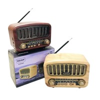 Radio tourne-disque stéréo rétro M-2011BT Meier en bois de cerisier avec lecteur MP3, carte TF, et lampe de table AM/FM
