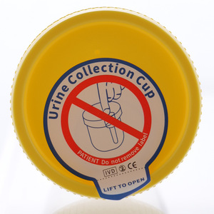 Gobelet de prélèvement d'urine 60 ml avec bouchon à vis en polypropylène, gobelet d'échantillon jetable pour usage médical - Product Image 1
