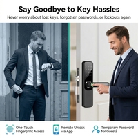 Cerradura Inteligente para Puerta Compatible con Alexa, Tuya, TTlock, Entrada sin Llave, Control por Contraseña, Huella Digital