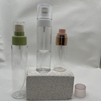 Flacon pulvérisateur cosmétique en plastique PET multi-matériaux, blanc transparent, avec pompe à brume fine, impression sérigraphique, 50 ml, 80 ml, 100 ml