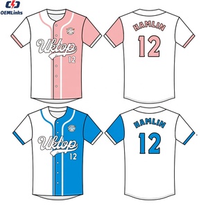 Jersey Baseball Kustom OEM Logo Sublimasi Bordir Nama Nomor Seragam Bernapas Perlengkapan Tim Grosir Cepat Kering - Product Image 1
