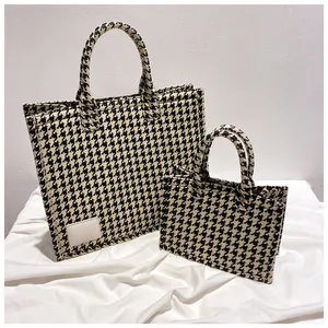 nylon hand bag and women's shoulder bags 2 in 1 ladies bags leather handbags