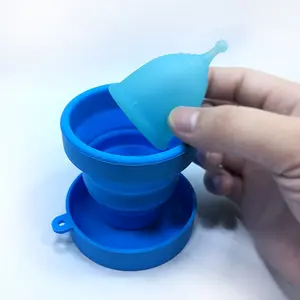 Private Label 100% Siliconen Opvouwbare Cup Menstruatie Cup Sterilisator Voor Wassen Menstruatie Cup Cleaner