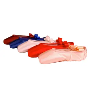 Graceful Stylish Ballet Shoes In stock Black Red Ballet Shoes Toe Pads Ballet Pointe Shoes