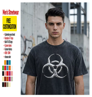 Kaos Katun Berat 280g Pria Streetwear Oversized Boxy Fit Pola Kustom Grosir Vintage Wash Acid Wash Wear