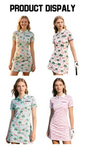 Abito da Golf da Badminton <span class=keywords><strong>con</strong></span> pantaloncini abito da Tennis <span class=keywords><strong>con</strong></span> Design floreale <span class=keywords><strong>con</strong></span> <span class=keywords><strong>cerniera</strong></span> frontale personalizzato sublimato da donna - Product Image 4