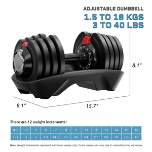 Phòng tập thể dục Workout người đàn ông điện Trọng lượng nâng đào tạo 18kg 40lb Trọng lượng có thể điều chỉnh quả tạ đặt - Product Image 2