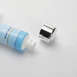 Luxury High Quality 50ml <b>White</b> Tube Offset printing With Silver <b>Screw</b> Cap For Hand Cream Tube Round Plastic Squeeze Packaging - Product Image 2