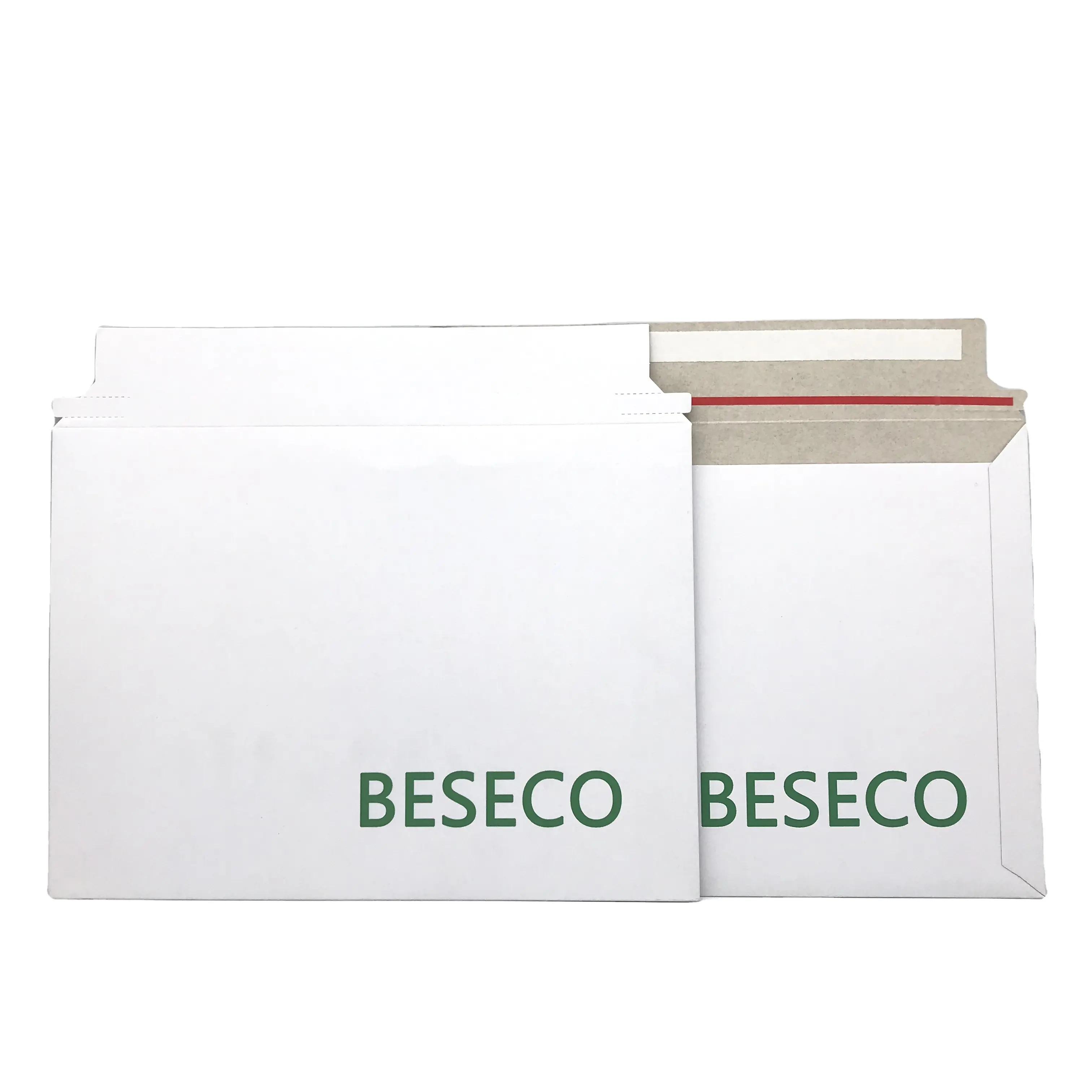 BESECO 도매 인쇄된 엄밀한 메일러 평면 판지 봉투