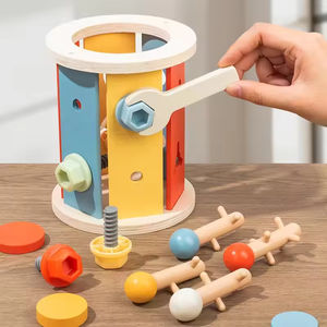 EDULAND Jouets éducatifs multifonctionnels <span class=keywords><strong>en</strong></span> <span class=keywords><strong>bois</strong></span> Montessori Boîte à pièces Boîte à <span class=keywords><strong>outils</strong></span> <span class=keywords><strong>Outils</strong></span> de réparation Jeu de déverrouillage pour enfants filles EN71 - Product Image 3
