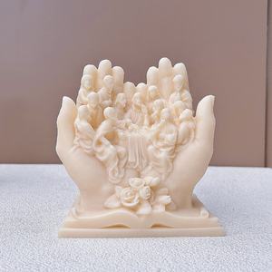 DM863 Große Jesus Familie DIY Silikon Kerzen form Harz Handform für Velas Zement Beton Gips Gips herstellung - Product Image 4