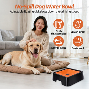 Mangkuk Anjing Anti Tumpah dengan Pelat Mengambang - Mangkuk Air Hewan Peliharaan Plastik Anti Tumpah Anti Selip Tahan Lama untuk Perjalanan - Product Image 2