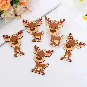 small hanging wooden christmas tree pine cone pendant Christmas Elk ornament