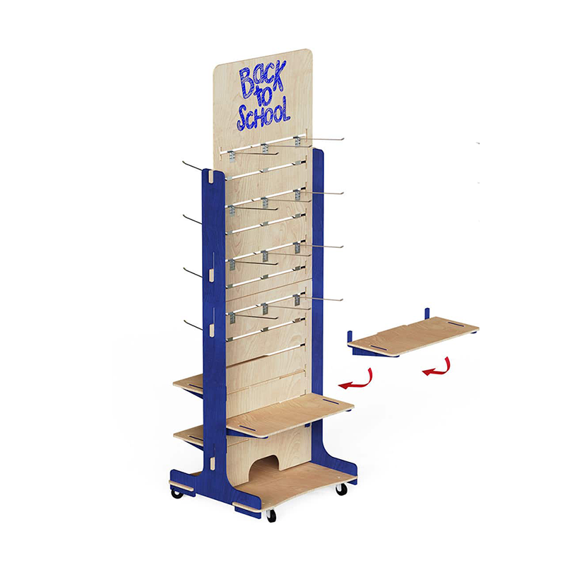 Apache Customizable Modern Plywood Floor Standing Display Racks with Hooks for Store Display-Highly Versatile and Adaptable — view 3