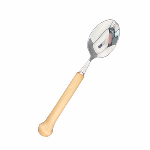 Juego de cubiertos de acero inoxidable con mangos de bambú, cuchillo, tenedor, cuchara, vajilla occidental, utensilios de mesa - Product Image 2