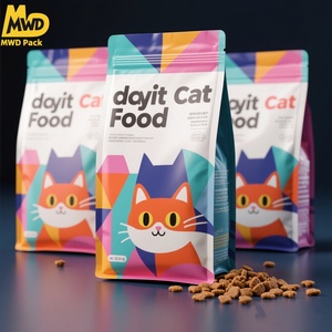 मियोवाडी पानी-प्रूफ टिकाऊ फ्लैट बॉटम नमी-प्रूफ स्क्वायर ग्राउंड जिपटॉप कैट फूड बैग - Product Image 5