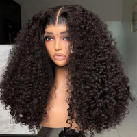 Pelucas de Cabello Humano Rizado al Por Mayor, Pelucas de Cabello Humano con Frente de Encaje para Mujeres Negras, Peluca Frontal de Encaje HD Natural sin Pegamento