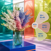 Fleur artificielle de glycine réaliste à 6 branches, fleurs en soie suspendues pour la décoration de plafond de mariage, d'hôtel et la mise en scène