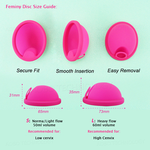 Copa Menstrual Reutilizable con Anillo Personalizado, Aprobada por CE ISO13485, Disco Menstrual para Mujer - Product Image 5