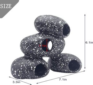PINVNBY Modern hars <span class=keywords><strong>aquarium</strong></span> schuilplaats ornament met realistisch rotsonwerp voor cichliden, betta's, garnalen, kortebras & rivierkreeften - Product Image 3