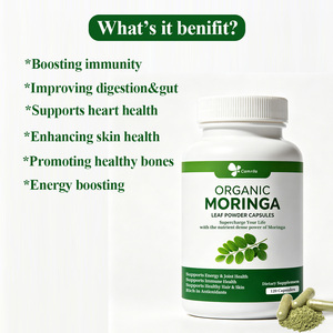 Suplemento de cápsulas de Moringa de marca privada OEM, orgánico, para apoyo a la desintoxicación, bebida energética y apoyo al control de peso saludable. - Product Image 3