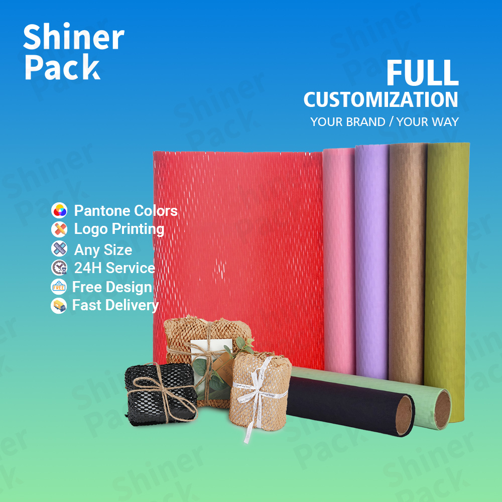 100% Recyclable Biodegradable Hivewrap Honeycomb Paper Roll Protective Paper Wrap for Packaging Filling Paper