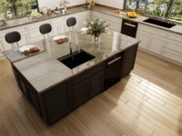 Cucina Modulare Personalizzata per Tutta la Casa Lesso Home con Isola Centrale, Mobili da Cucina Moderni Europei per Villa